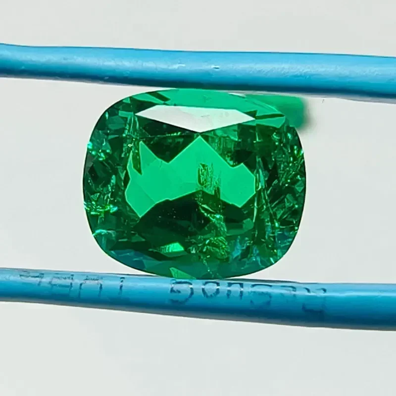 

Lab Grown Colombia Emerald Rectangle Cushion Shape Hand-cut Hydrothermal for Advanced Jewelry Making Selectable Certificate