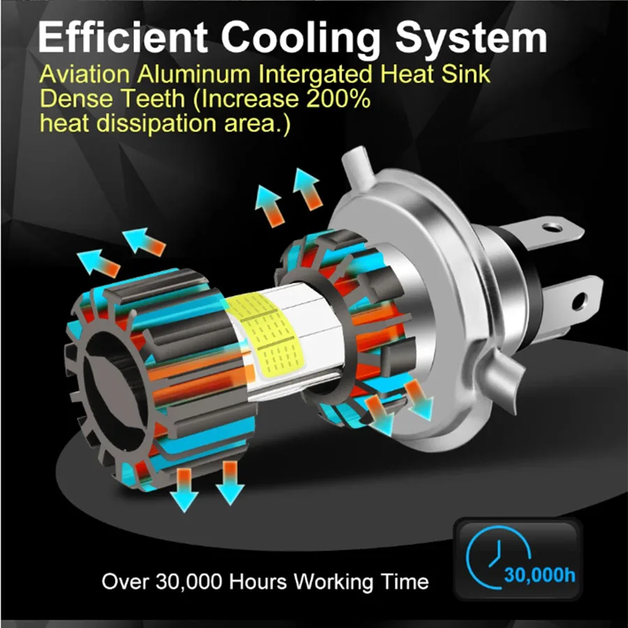 1 قطعة 10000LM H4 LED دراجة نارية المصباح H6 BA20D P15D LED CSP عدسة أبيض أصفر مرحبا لو شعاع دراجة نارية تشغيل Linghtcolor