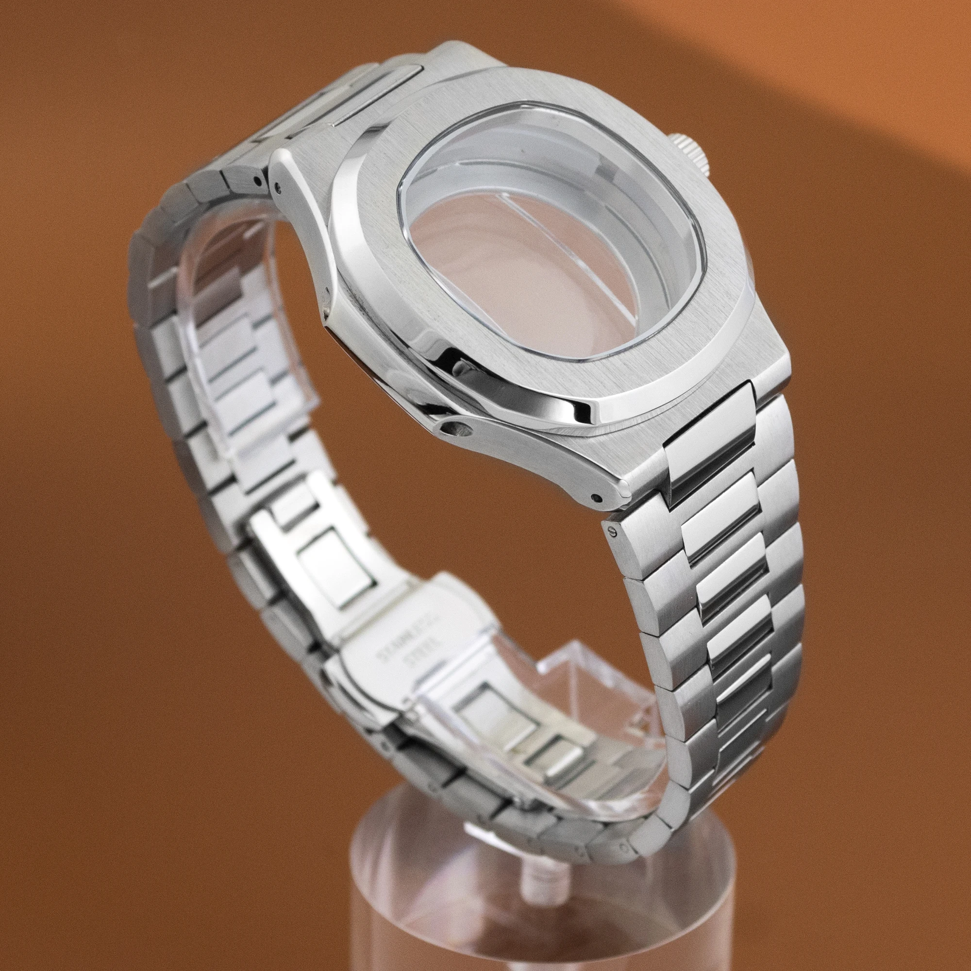 

Корпус часов Nautilus 41 мм, ремешок, детали для часов, корпус из нержавеющей стали 316L, сапфировое стекло для механизмов NH35/NH36/NH38.