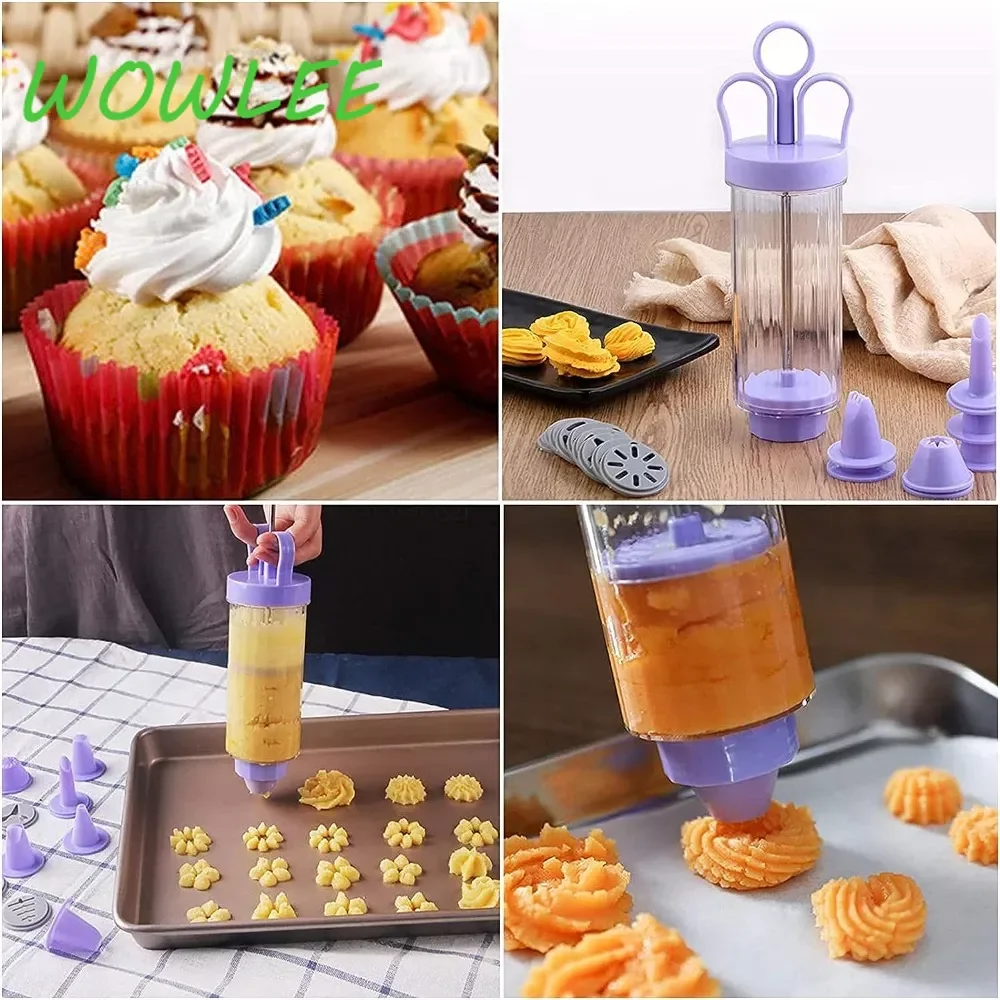 

18PCS Butter Cookie Gun Mould Multifunctional Cream Gun Cookie Decorating Gun Decorating Set Make Cake Puff Kitchen Baking Tool