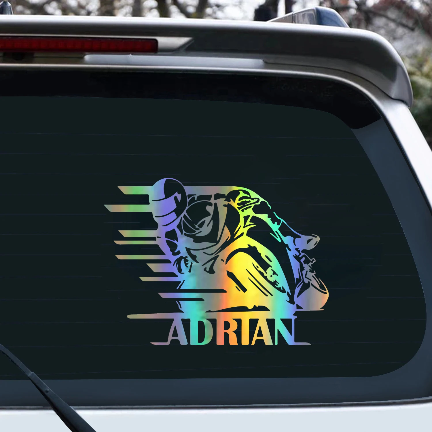 دراجة نارية ملصقات السيارات شخصية دراجة نارية الفينيل عاكس الديكور الشارات 14*18.8 سنتيمتر #2