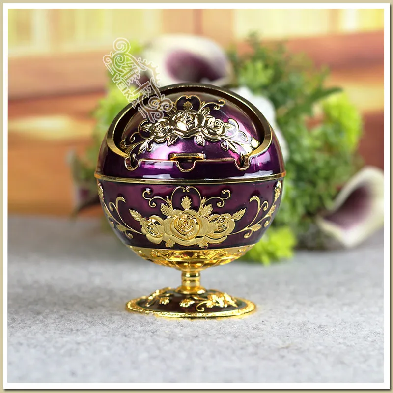 European Enamel Glaze Tin Alloy Ashtray Storage Bucket with Base Non Acrylic for Russia