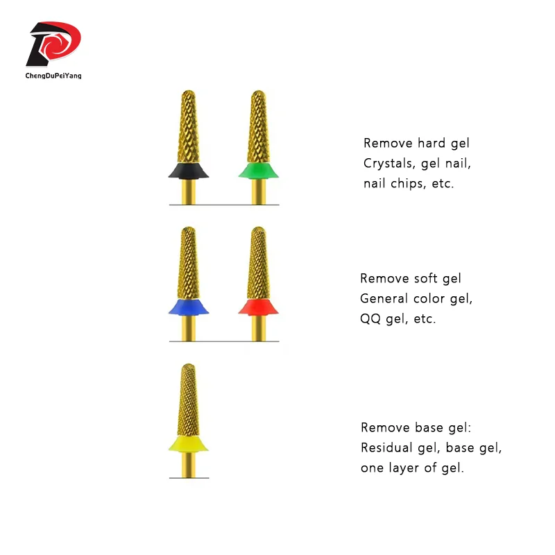 Brocas cônicas do prego para remover o gel, encantos do prego, acessórios do prego, 4.0