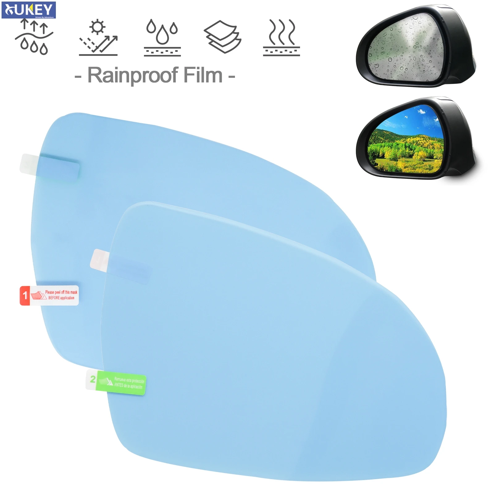 2x For Kia SPORTAGE QL 2016 2018 2019 Rearview Mirror Glass Anti Fog Glare Outer Mirror Film Rainproof Cover Shield Rain Visor