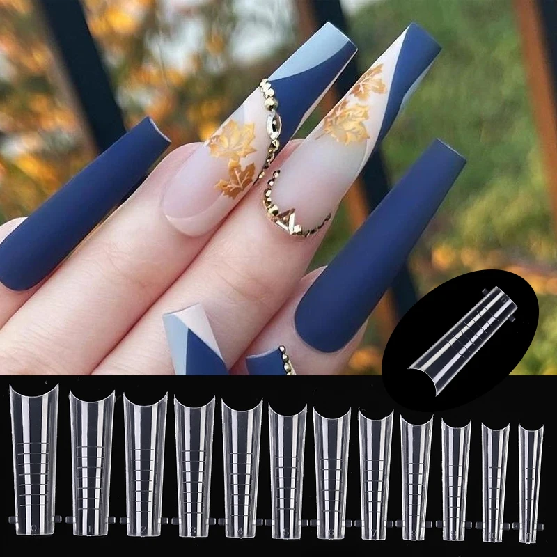 Acrylic Extension False Nail Tips Sculpted Half/Full Cover Fake Finger Tips UV Gel Polish Quick Building Mold Manicures Tool Set