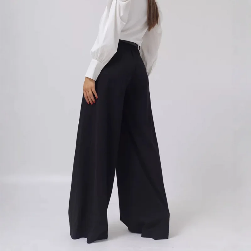 2025年新作 シンプルデザイン ワイドレッグ 欧米風 無地 ファッション ゆったり カジュアル ロングパンツ レディースウェア