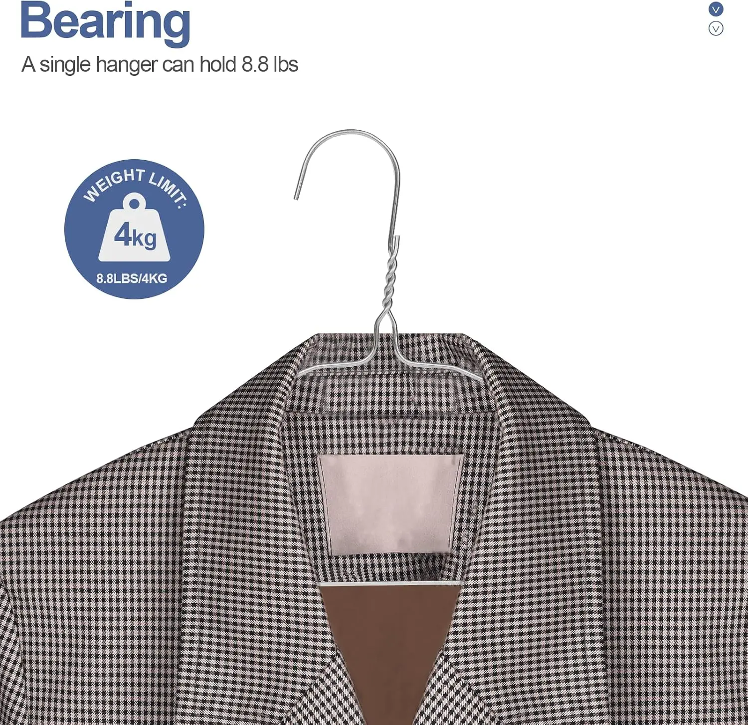 100Pcs Metal Wire Hangers Anti-Slip Silver Coat Clothes