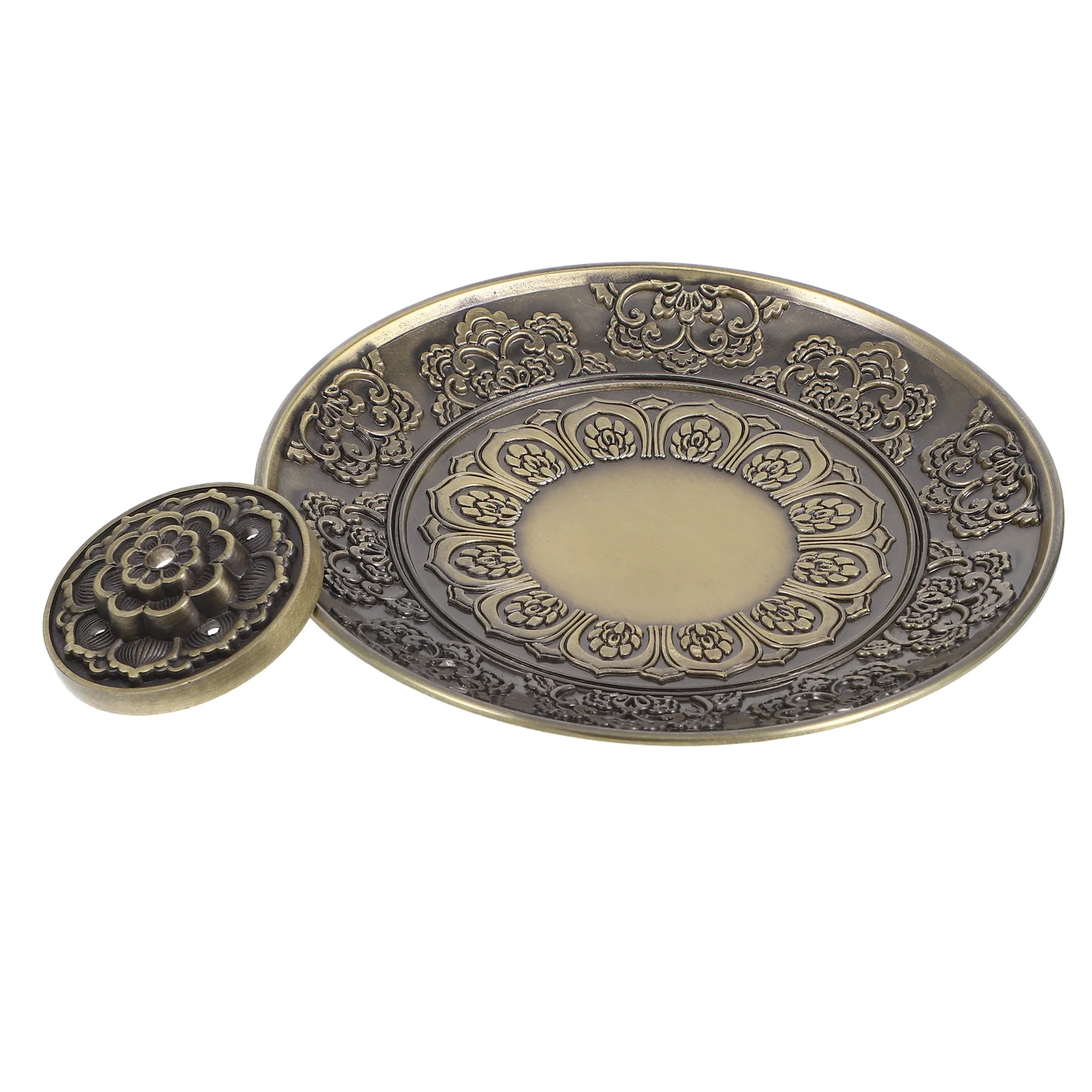 

1Set Zinc Alloy Metal Incense Holder Lotus Design Incense Stick Stand Aromatherapy Burner Tray Desktop Decoration for Home