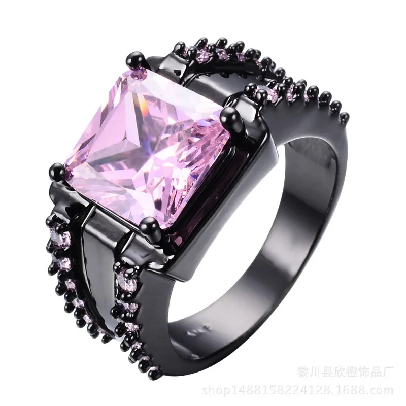 2026 New European and American Creative Fashion Zircon Square White 4-Claw Large Zircon Jewelry Accessories Wholesale