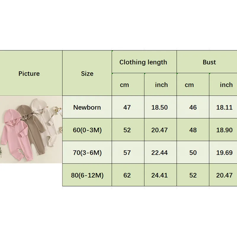 RUEWEY 0 to 12 Months Baby Boy Girl Dinosaur Romper Spring Autumn Clothes Long Sleeve Hooded Zipper Closure Jumpsuit