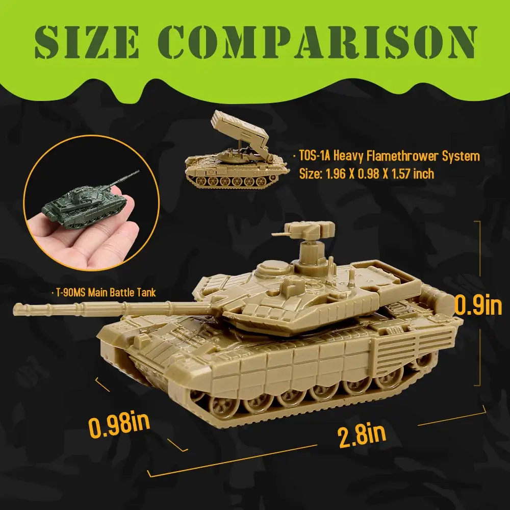 ViiKONDO Toy Tank Model Kit Military Vehicle 1/144 Scale China HQ-17 ZTQ-15 ZBD Russia T-90MS Main Battle T-14 T0S-1A Army Gift