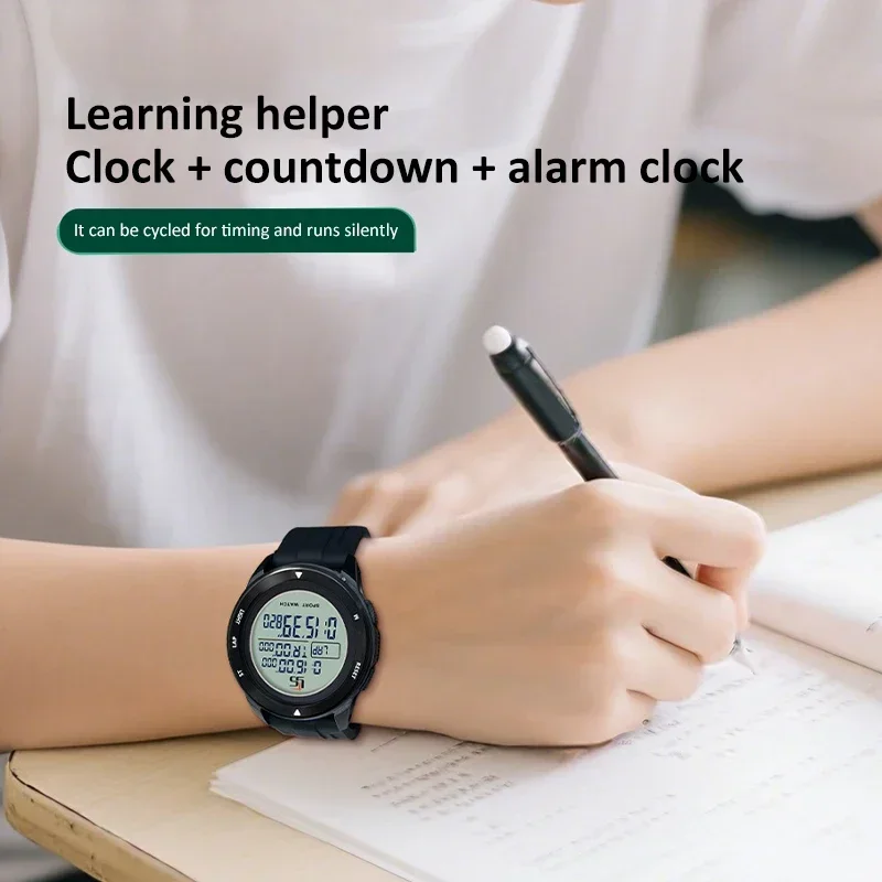 Chronometer, 100 Gruppen, Speicher, Stoppuhr, 0,001 Sekunden Genauigkeit, professionelle LCD-Digital-Sportuhr, wasserdicht, leuchtende Stoppuhr, Timer