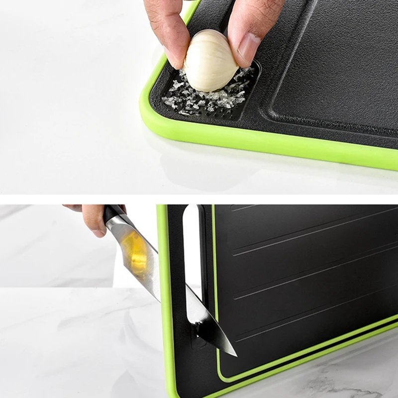 Chopping Board With Defrosting Function - Twin Pack - 3X Faster -With Integrated Knife Sharpener And Spice Grater