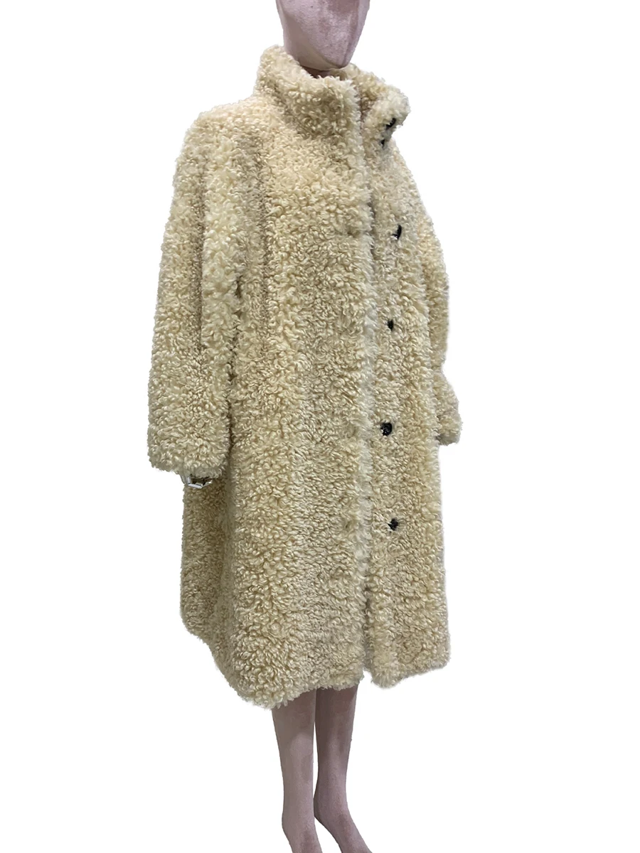 

Осень-зима длинное свободное мягкое толстое теплое оверсайз пушистое пальто из искусственного меха женское пальто с воротником-стойкой ветрозащитное волосатое шикарное пушистое пальто шуба искусственный мех 2025