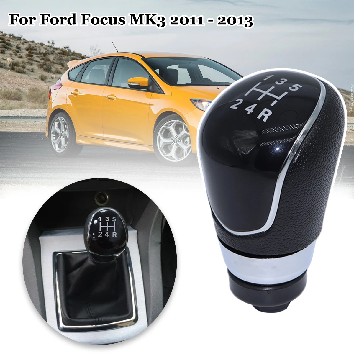 

5SP+R Gear Shift Knob For Ford Focus MK3 2011 - 2013 Fiesta MK7 Kuga Transit-Connect MT M12 Shifter Gearstick Lever Pen Handle