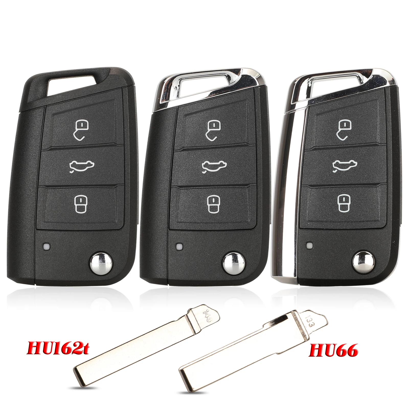 

jingyuqin 3 Buttons For Volkswagen VW Golf 7 Sportsvan GTI MK7 Skoda Octavia A7 Seat Flip Folding Smart Remote Car Key Shell Fob