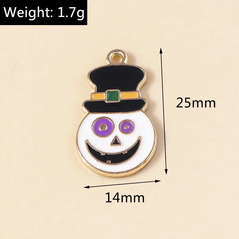Leslie 10 Stück modischer Halloween-Charm, Emaille, Horror-Augapfel, Spinne, Hexe, Geist, Kürbis-Anhänger für DIY-Schmuckherstellung, Zubehör – Detail 32