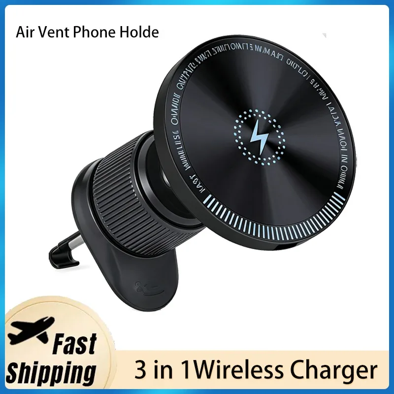 

Magnetic Wireless Car Charger, Air Vent Phone Holder 15W Fast Charging Mount for iPhone 17 16 15 14 Pro Max Fast Charging Mount
