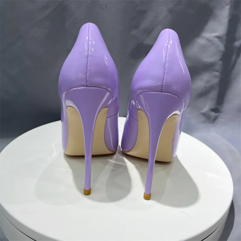 Heelgoo Glossy Light Purple Women Elegant Stiletto Pumps Ladies Wedding Bridesmaid Shoes 3\