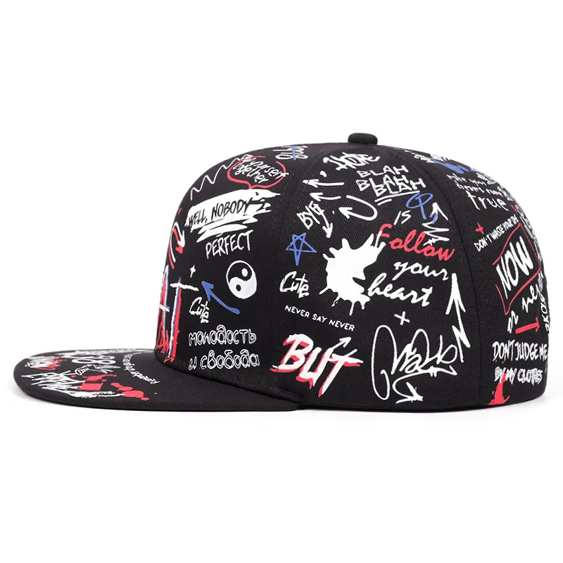 1 Stück Unisex Graffiti-Druck Baseballkappen für Männer, Sommer Outdoor Sonnenschutzhüte Hip-Hop Damen Sommerkappen Verstellbare Freizeithüte – Detail 3