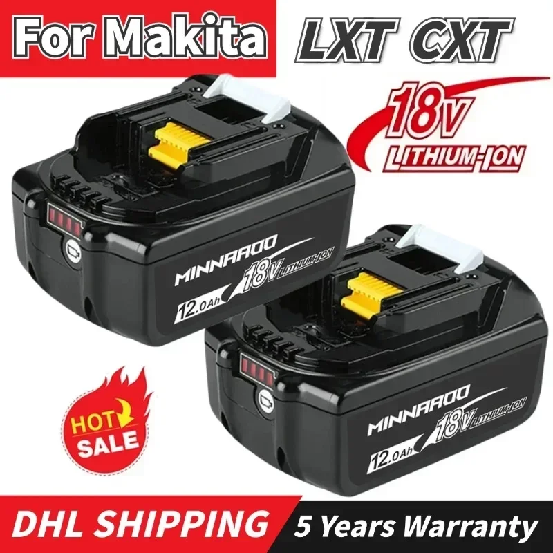 

12.0Ah Battery Replacement for Makita 18V Battery Compatible with 18 Volt BL1860B BL1850B BL1840B BL1830B BL1815B Batteries