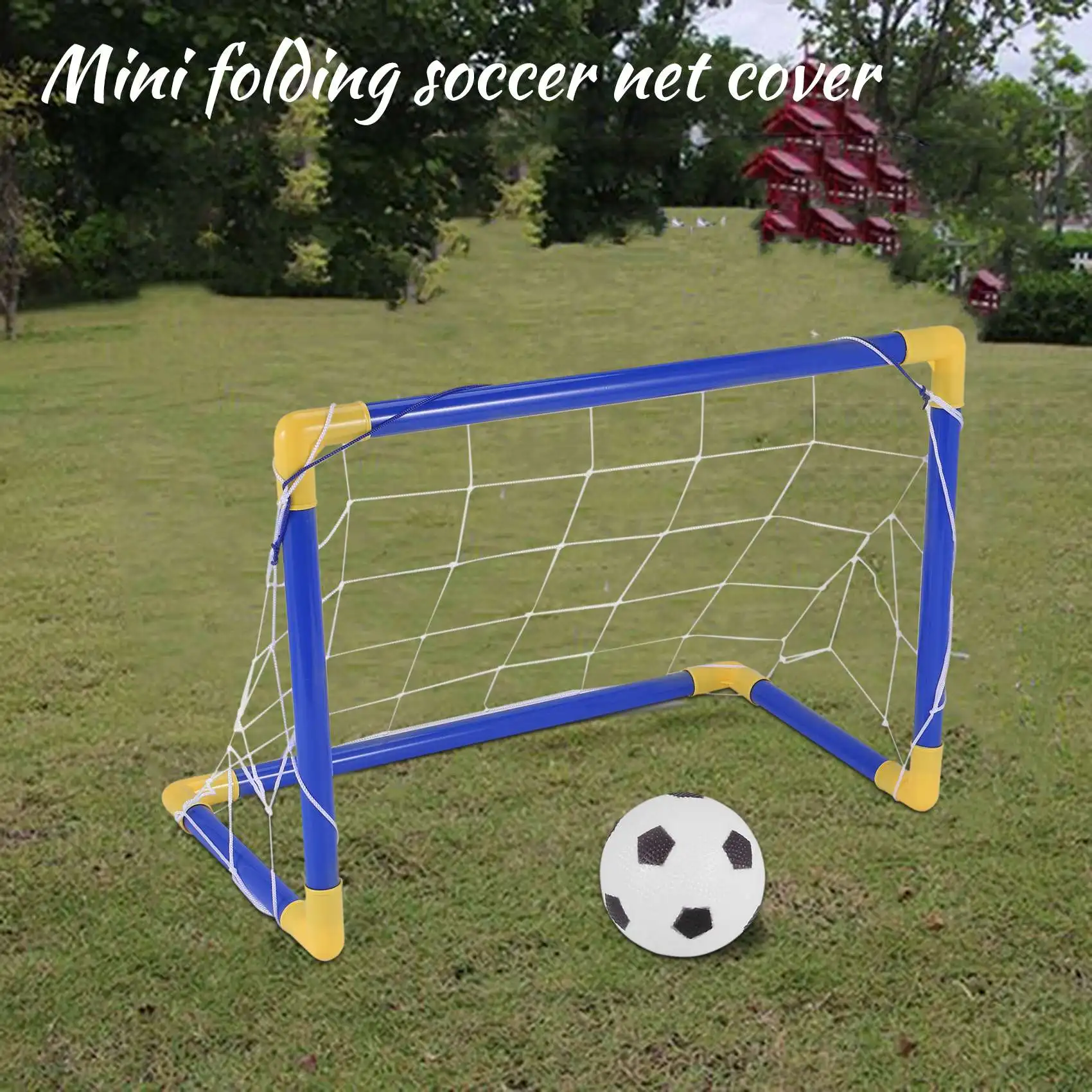 Indoor Mini Folding Football Soccer Ball Goal Post Net Set+Pump Kids Sport Outdoor Home Game Toy Child Birthday Gift Plastic