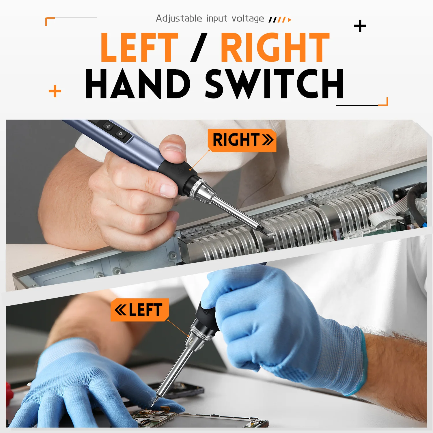 FNIRSI HS-01 Adjustable Temperature Soldering Iron DC 24V 80-420℃ Welding Solder Rework Station PD 65W Portable Repair Tool