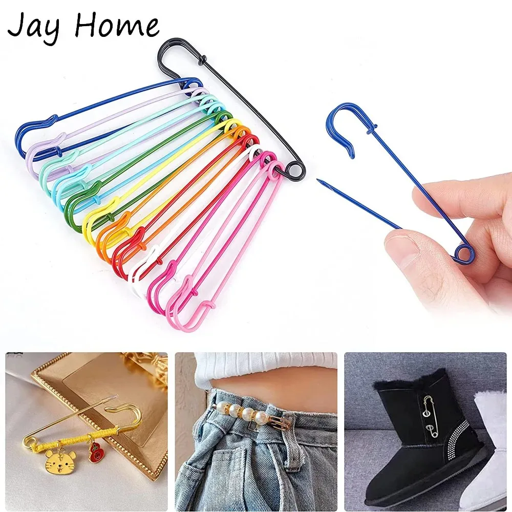 10/30Pcs Large Safety Pins 50mm Colorful Clothes Pins Spring Lock Sewing Pins Fasteners for DIY Crafts Knitting Jewelry Making