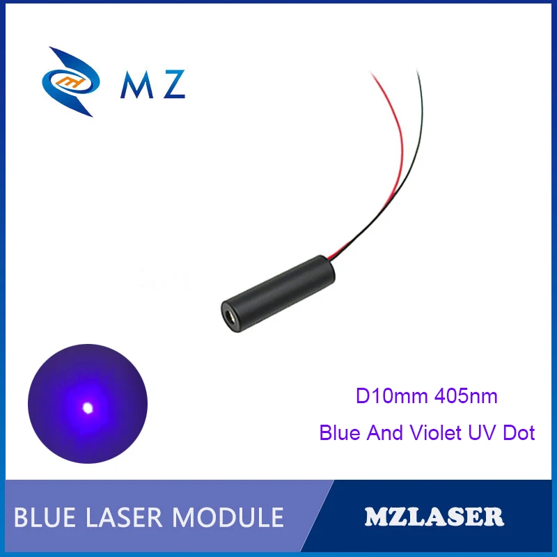 Hot Selling Compact D10mm 405nm 150mW Blue And Violet UV Dot Laser Diode Module Industrial Grade ACC Drive Type