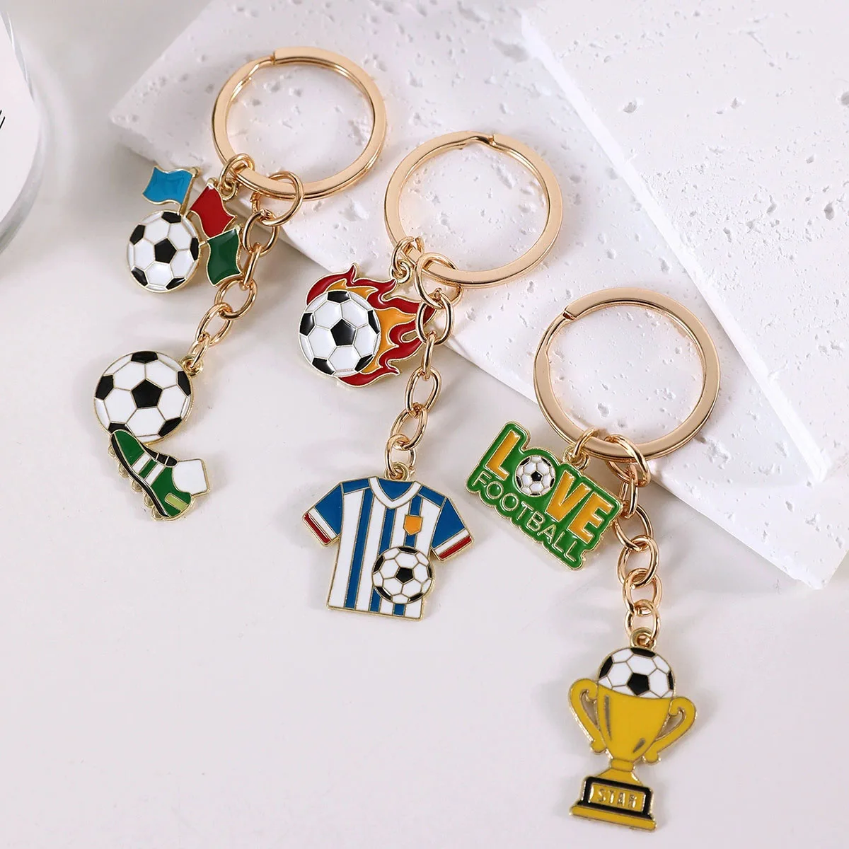 Sport Style Football Pendant Keychain Creativity Sneakers jersey Car Key Chain Backpack Hanging Piece Competition Souvenir C45