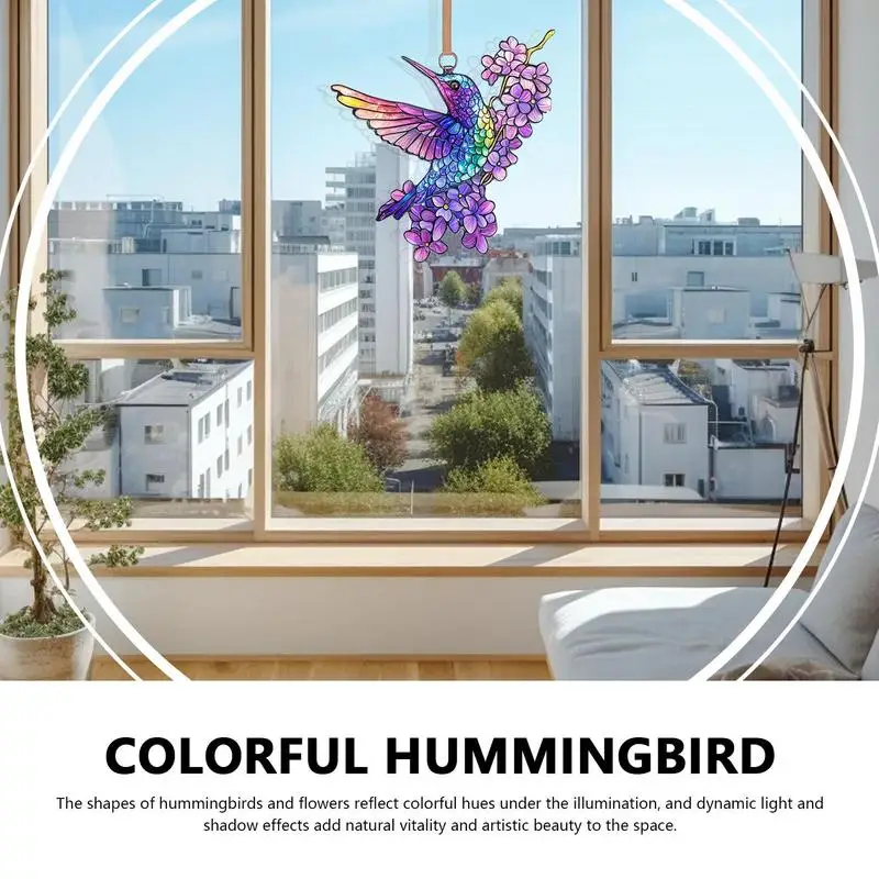 Wildflower And Bird Sun Catchers Window Hangable Light Catchers Rainbow Maker Art Panel Decoration For Garden Kitchen Living