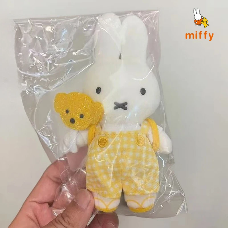 Gelbe Miffy Plüschpuppe, kreativer Cartoon-Rucksack-Anhänger, Kawaii Dopamin, flauschiges Stofftier, Anime-Zubehör, Mädchen, perfektes Geschenk