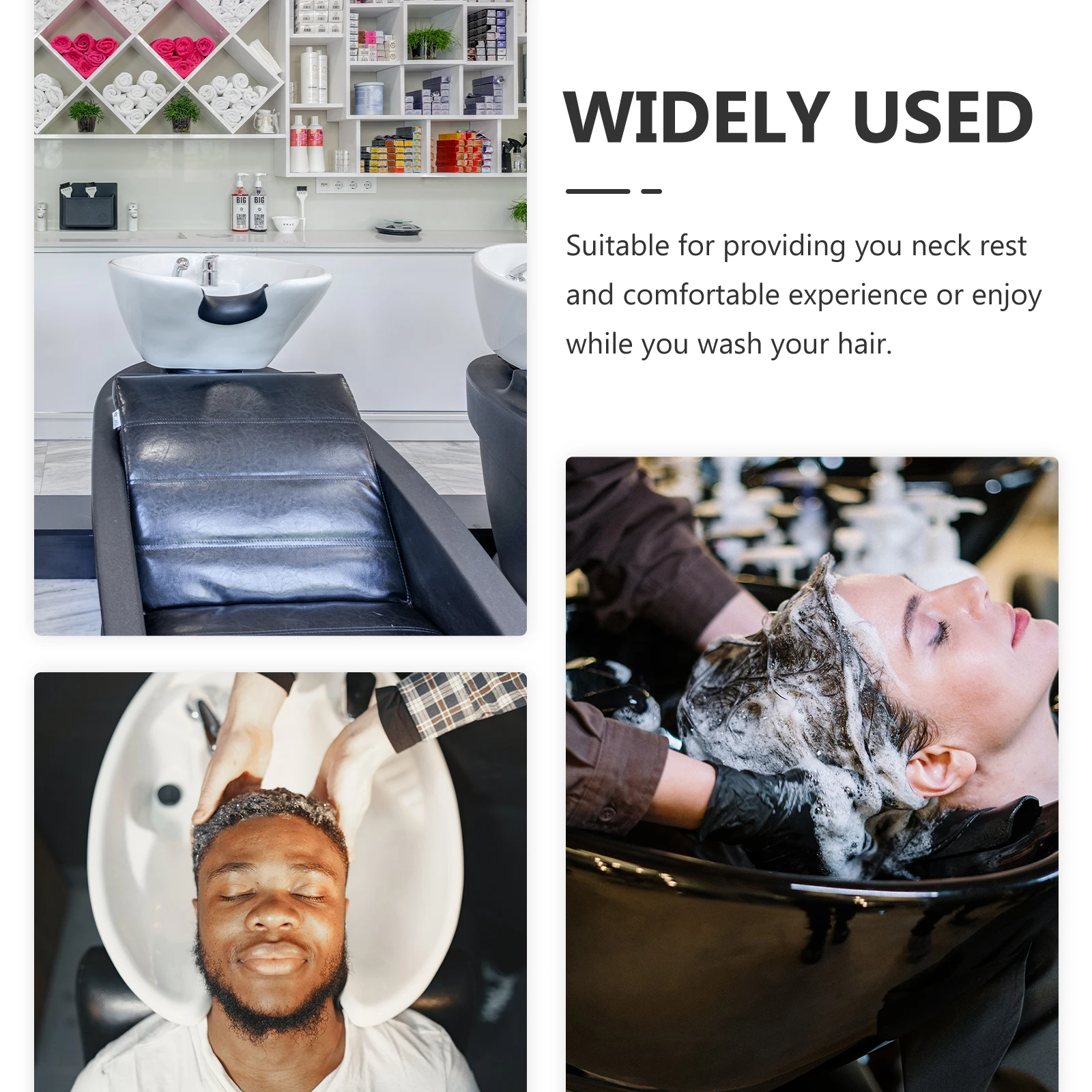 

Salon Shampoo Bowl Neck Rest Soft Comfortable Hair Washing Pillow Neck Support Spa Bath Tub Reusable Anti Slip Pad