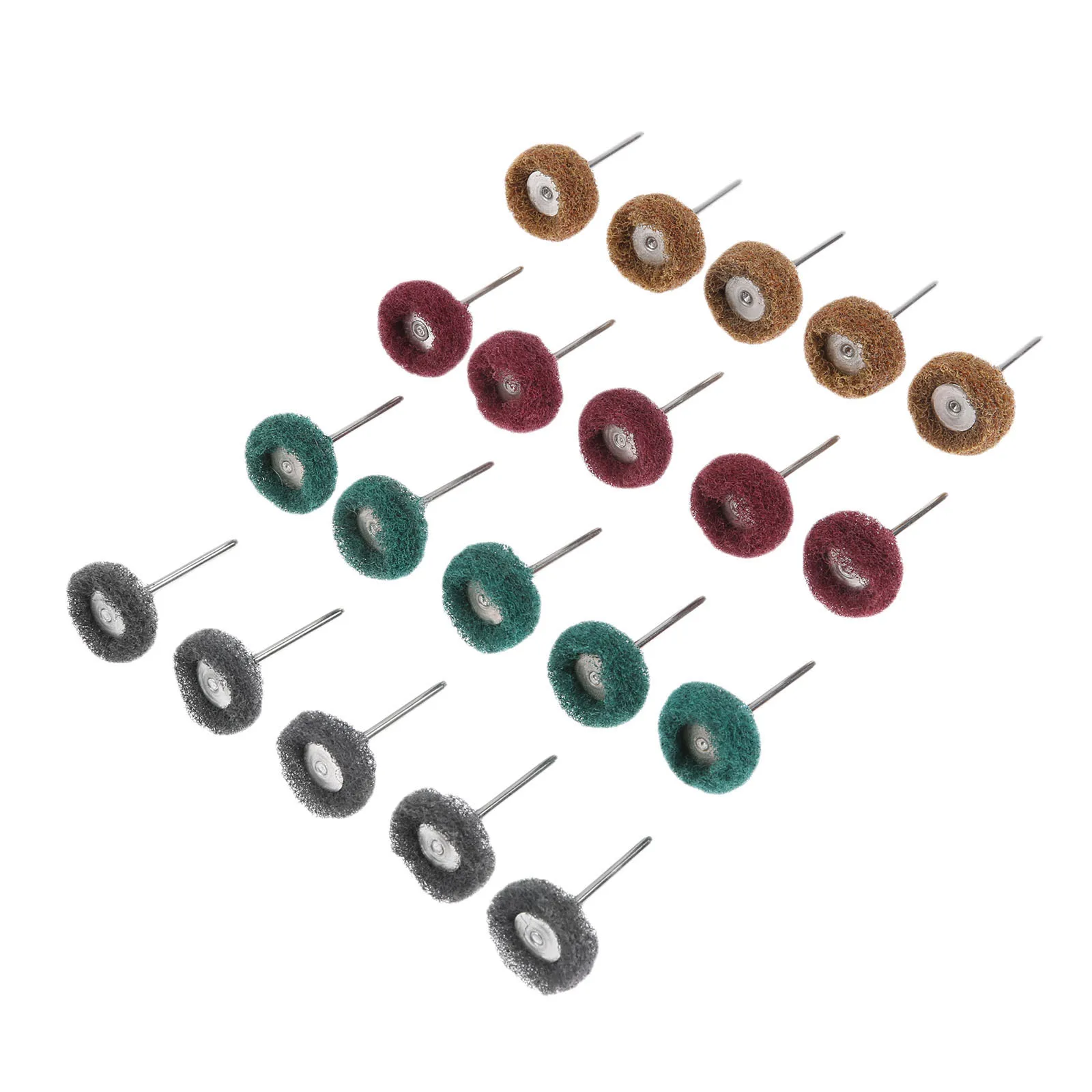 DRELD 20Pc Phụ Kiện Dremel Kim Loại Bề Mặt Đánh Bóng Bánh Xe Buffing Pad Bộ 25Mm Nhám Bàn Chải 3Mm Vỏ Cho dụng Cụ Dremel Rotary
