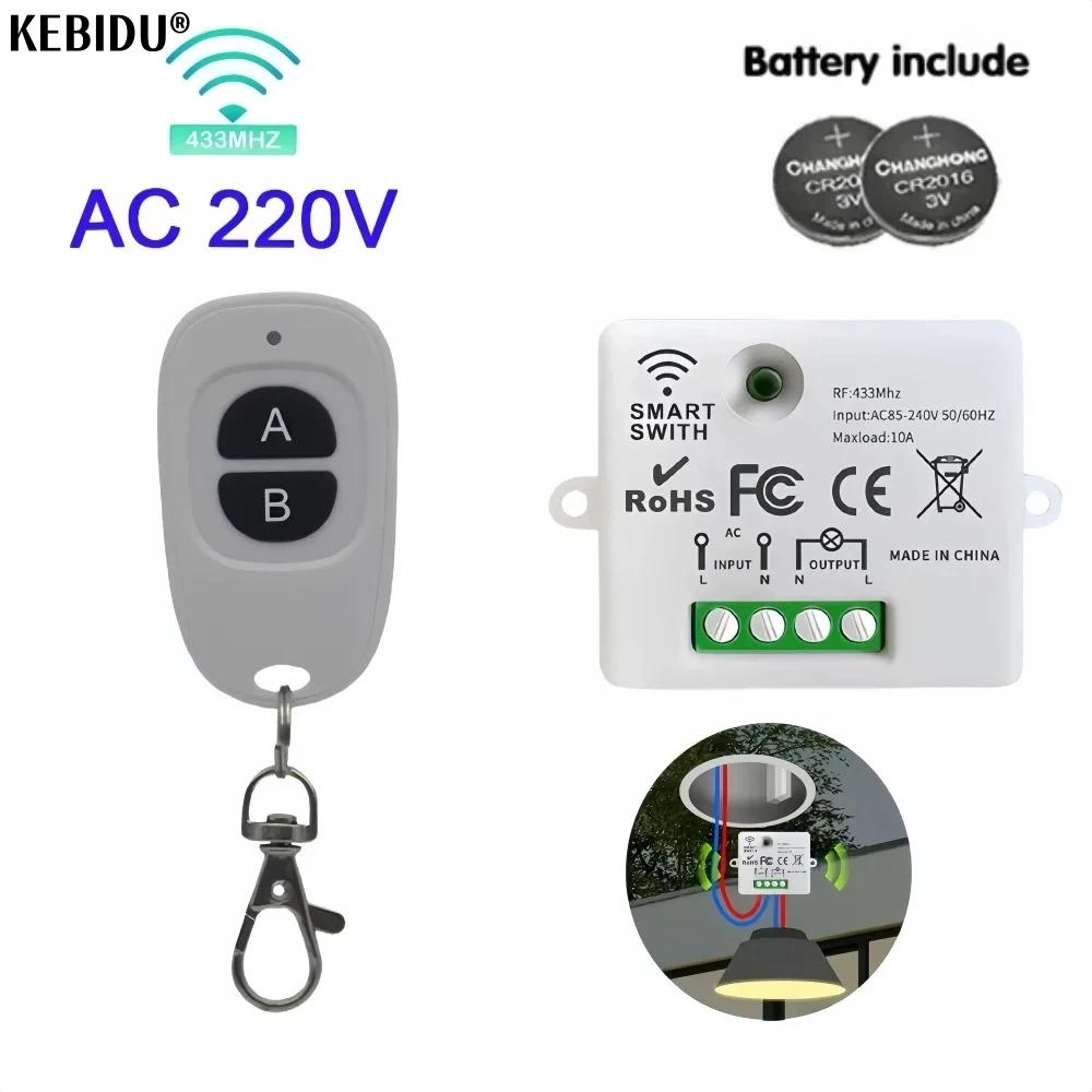 110 فولت 220 فولت التحكم عن بعد التبديل 433 ميجا هرتز التحكم عن بعد اللاسلكية التتابع استقبال الارسال عن بعد لأضواء Led لمبة DIY بها بنفسك