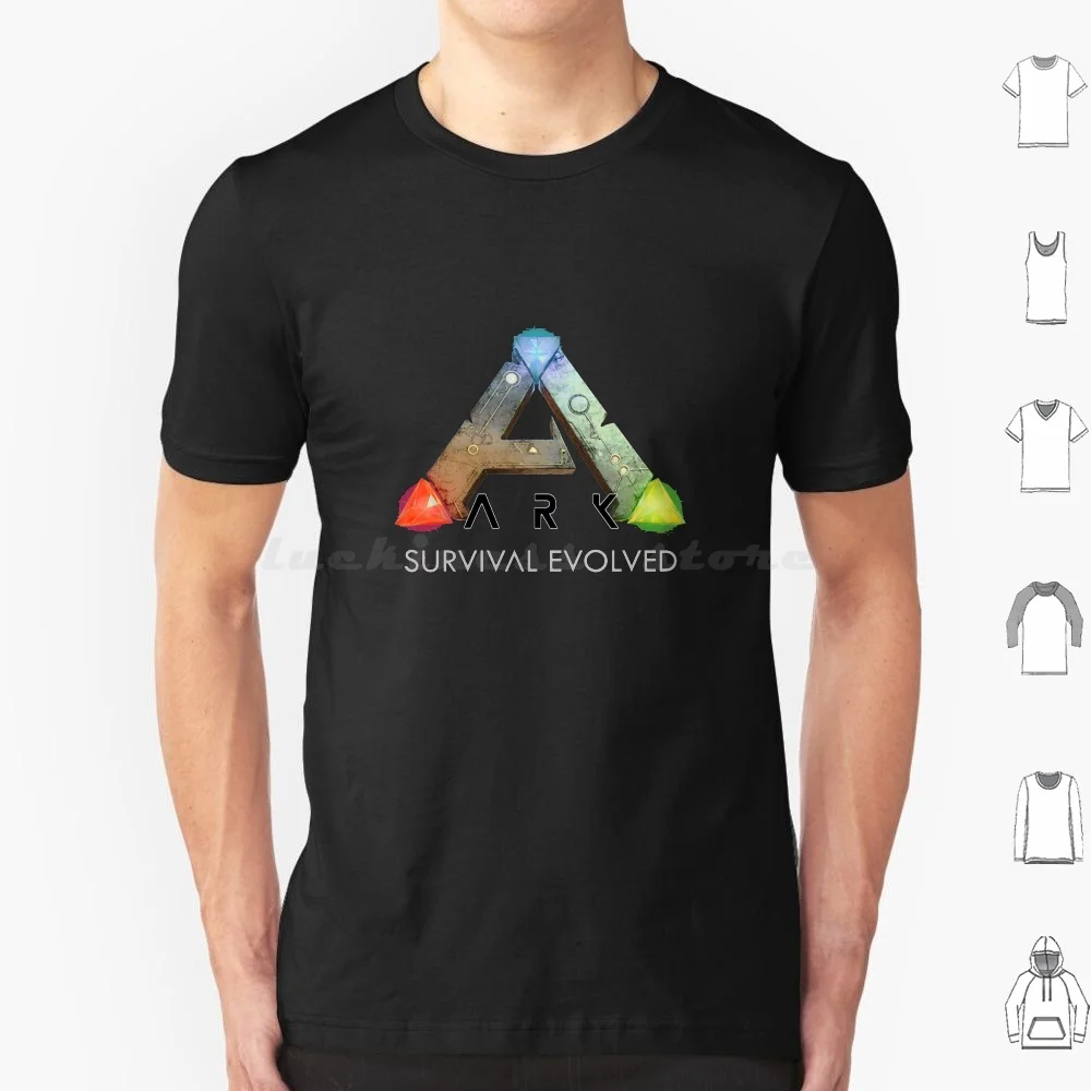 T-shirt Ase Game grande taille 100% coton, logo Gamer Games Ark Survive Evolve Survival Evolved Ark Survival Evolved Dinosaurs Video