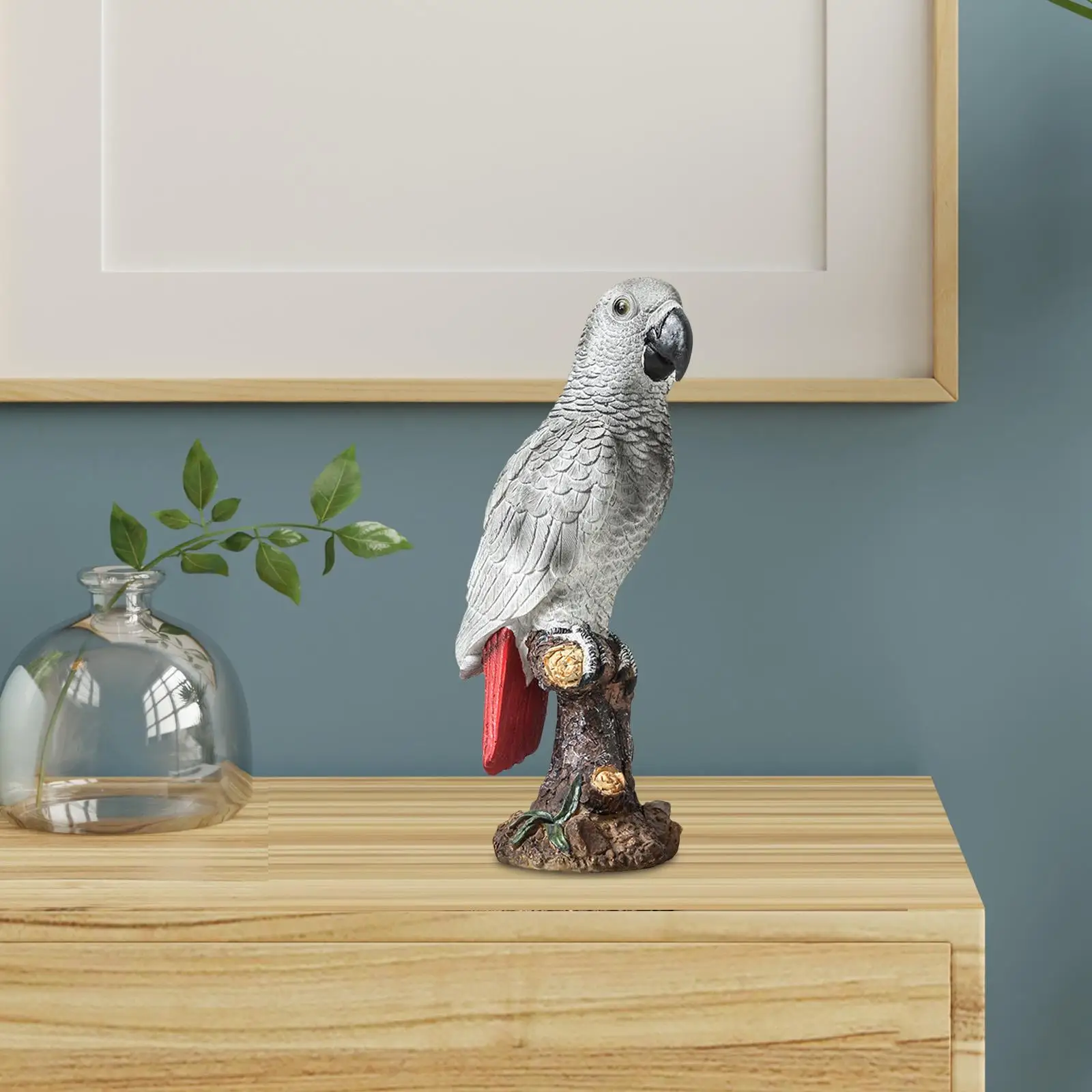 

Фигурка попугая, настольное украшение, милая скульптура животного из смолы, садовая статуя для стола, в помещении, спальни, гостиной, домашний декор