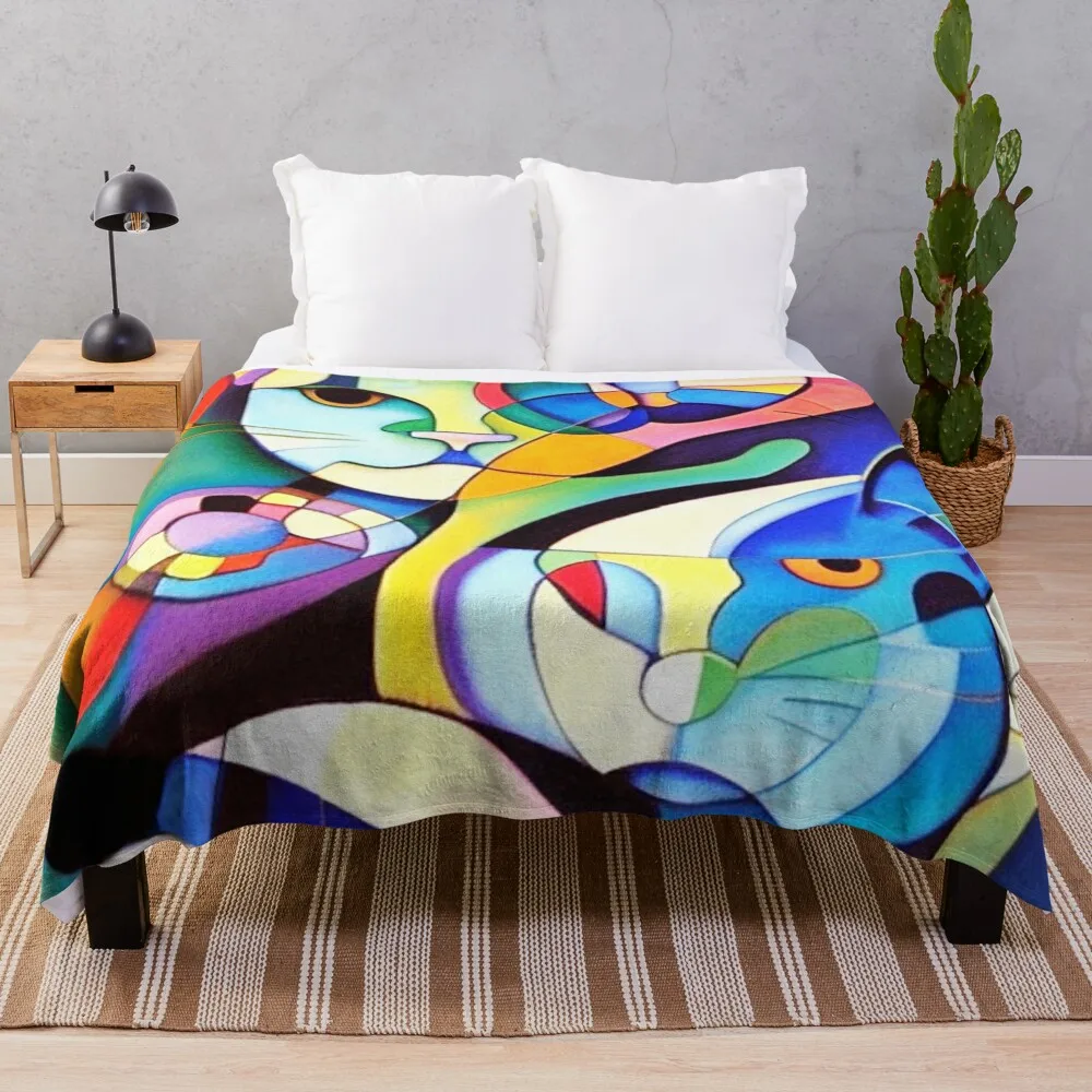 

The Owl and The Pussycat Abstract Throw Blanket Luxury Brand christmas gifts warm winter Beautifuls Blankets