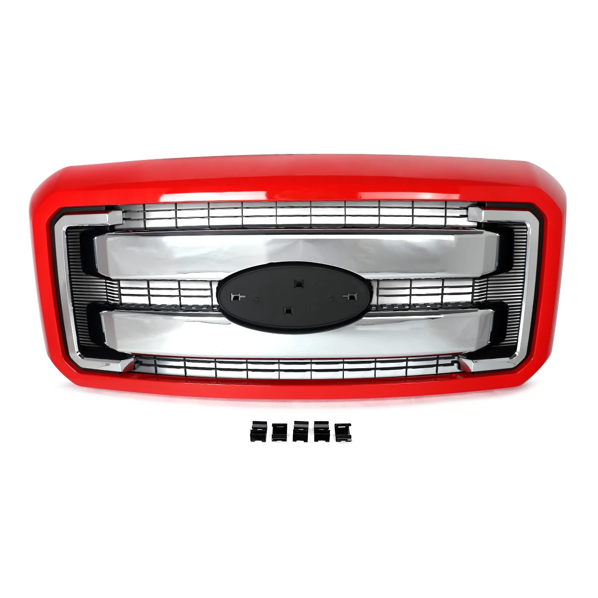 Modified Grille Replace For Ford F250 F350 F450 F550 Super Duty 2011-2016 Front Grill Bumper Upper Grilles Assembly Race Red PQ