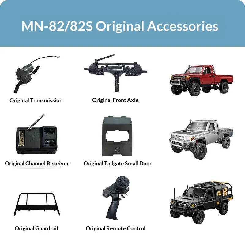 Mangniu Mn 82 Original Spare Parts For Toyota Pickup Rc Car Car Shell Main Board Tire Remote Control Motor Differential Gearbox