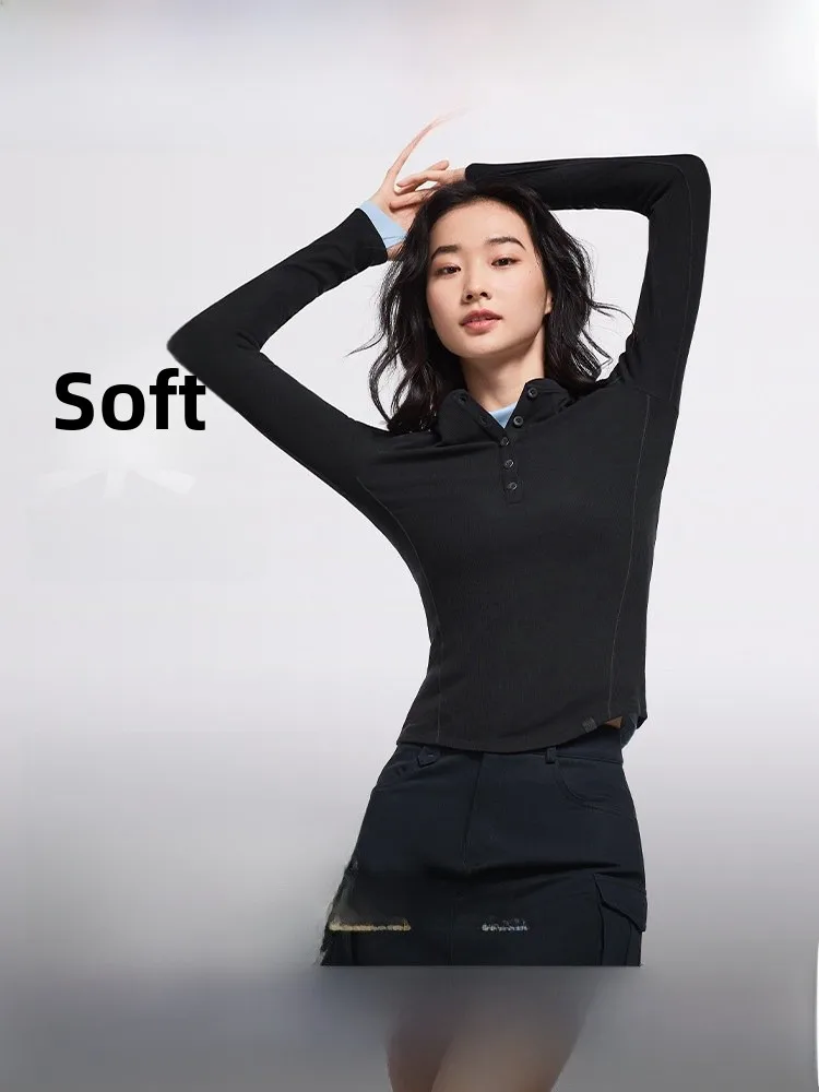 

Banana Le Women's Base irt f High Collar f Open Collar Skin-friendly Versatile Autumn Winter Warm Fce Innerwear