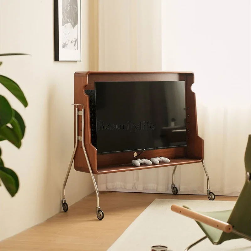 FG10Nordic medieval TV stand removable solid wood small apartment living room TV stand