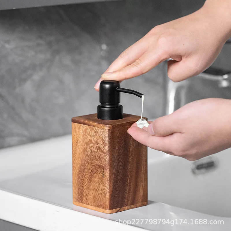 DSA walnut solid wood sub-bottling hotel homestay shower gel shampoo storage bottle home living room hand sanitizer bottle