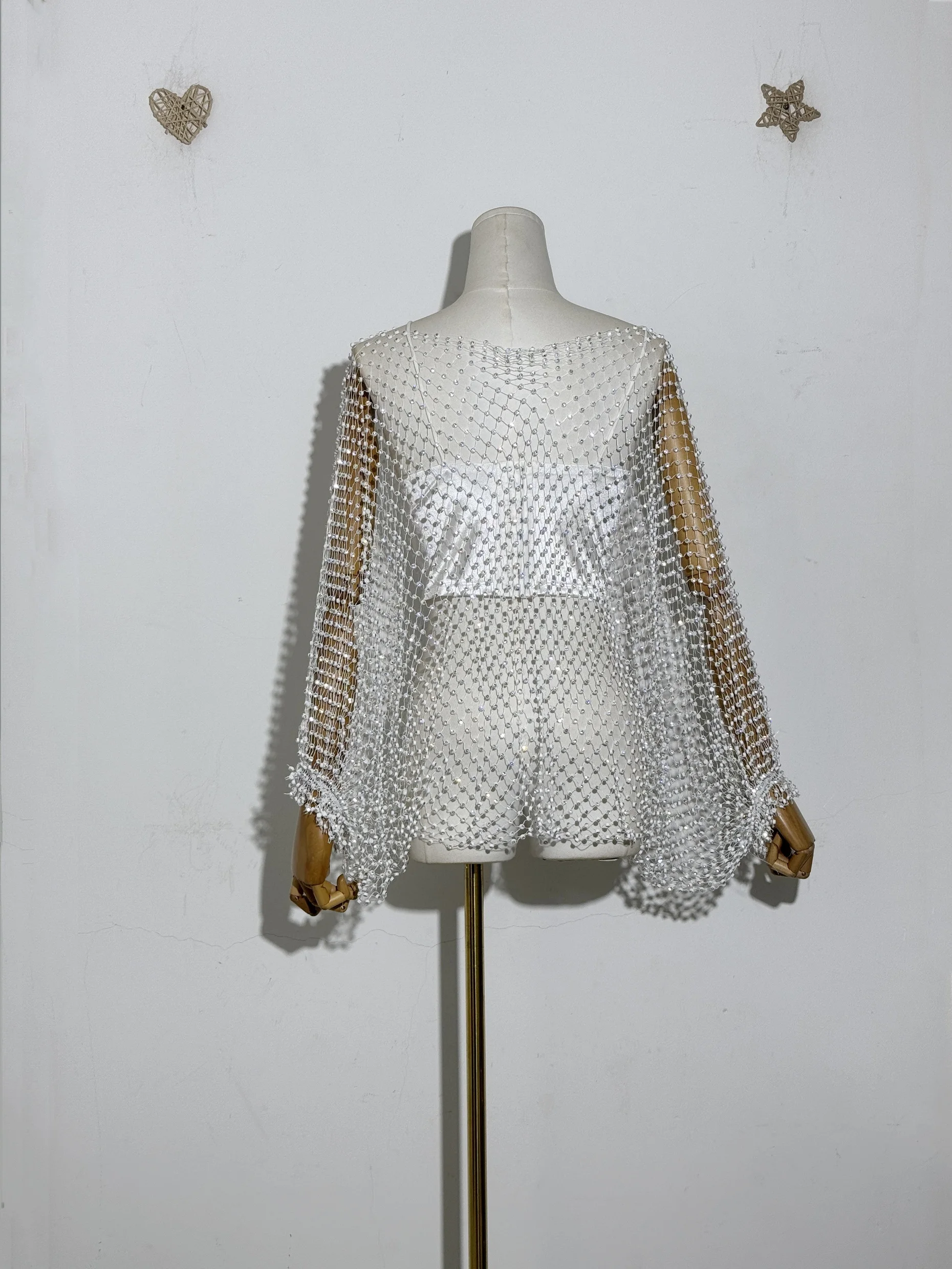 Hot Sexy&Club Hollow Out Women Europe and America Diamonds Mesh Fashion Rhinestone Pullover Holiday Diamond Tank Top Beachwear