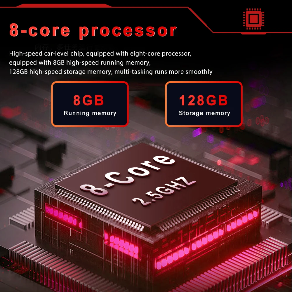 Hikity 1Din 8 + 128G راديو السيارة Carplay أندرويد السيارات نظام تحديد المواقع والملاحة واي فاي 4G شاشة قابلة للسحب سيارة مشغل وسائط متعددة FM/AM/RDS DVR #4