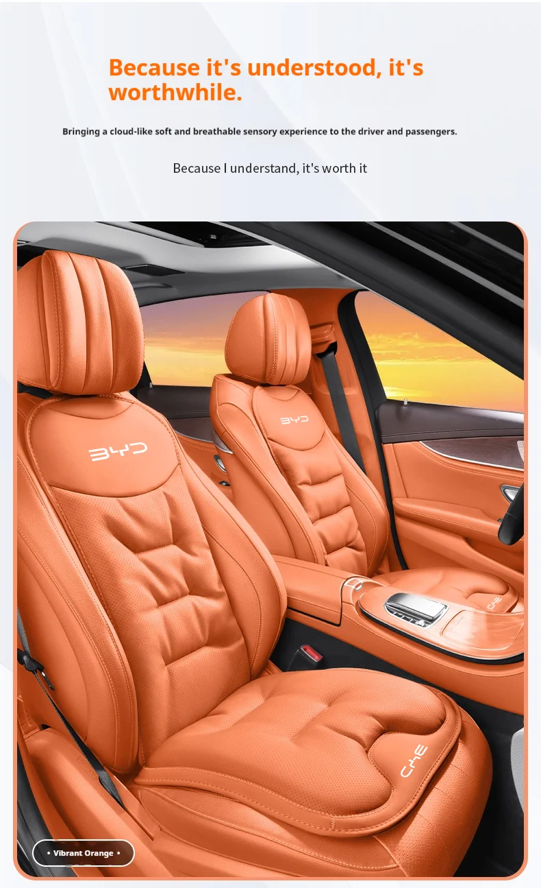Für BYD Ato 3 Fafengtang F3 E6 Yuan Song Plus EV F0 Qinhan Dolphin S6 Autositz-Rückenlehnenkissenbezug Leder-Sitzschutzpolster – Detail 17