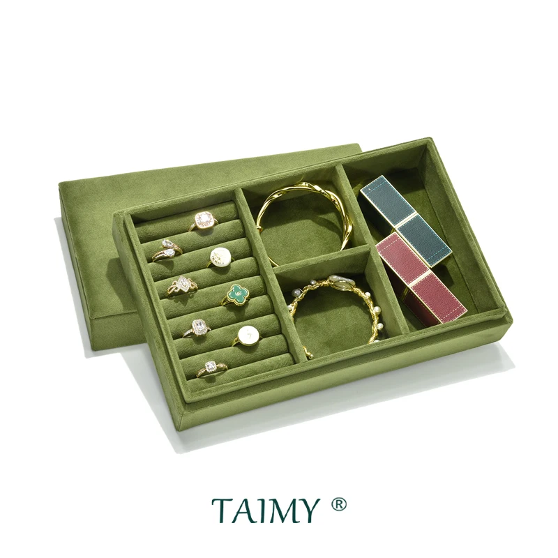 TAIMY Velvet Personalized Custom Logo Jewelry Box Storage Jewellery Tray Dressing Table Organizer