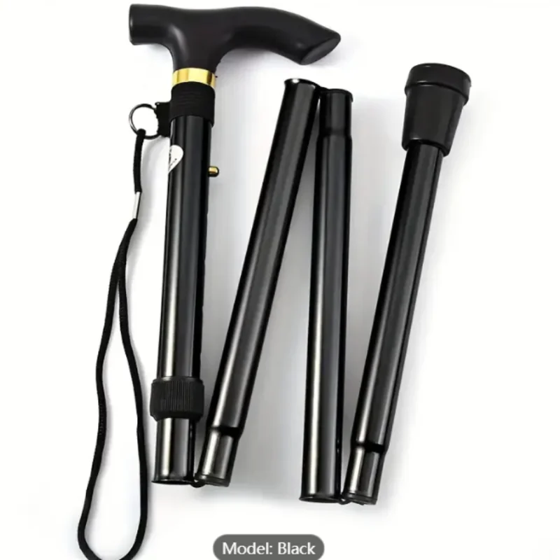 Compact 4-Section Adjustable Trekking Poles - Lightweight Foldable Hiking Sticks with Anti-Slip Rubber Tips for Enhanced Stabili