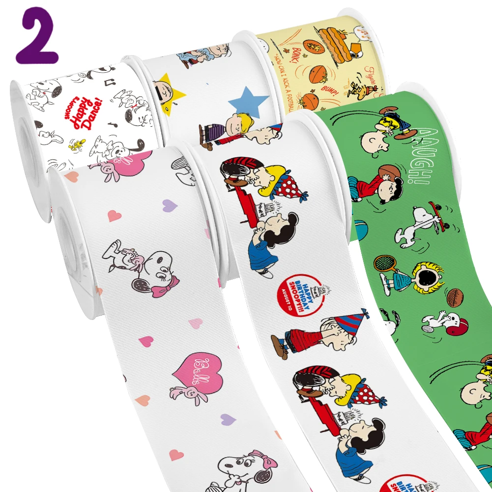 MINI Cartoon Dog Snoopy Design Printed Grosgrain Satin Ribbon for Gift Wrapping Hair Bow 50 Yards