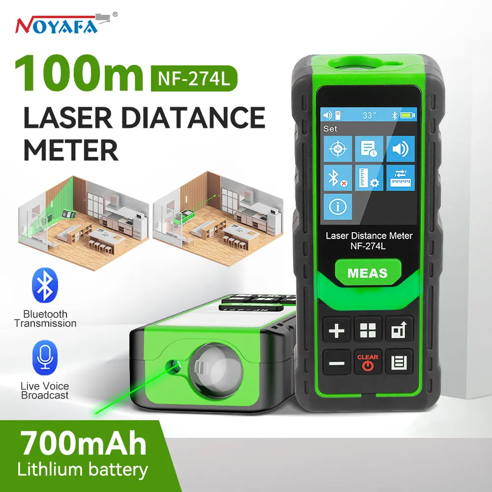 NOYAFA مقياس مسافات الليزر NF-274L 100 متر ليزر Rangefinder الأخضر شعاع الليزر متر أداة اختبار المستوى الإلكتروني مع بلوتوث #1